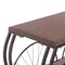 Vintiquewise Industrial Wagon Style Console Table Rustic Wood Top Large Spoke Metal Wheels & Lower Storage Shelf Vintage Accent Display Table for Hallway Entryway Dining Room Living Room or Home Bar